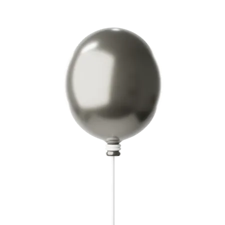 Balão prata escuro  3D Icon