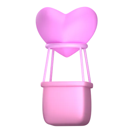 Amor de balão rosa  3D Illustration