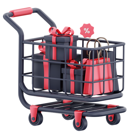 Balck Friday Cart  3D Icon