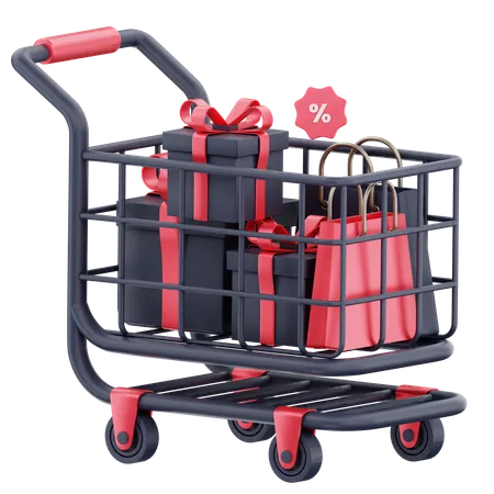 Balck Friday Cart  3D Icon