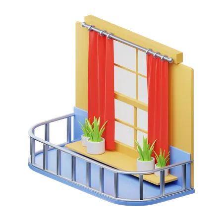 Balcón  3D Icon