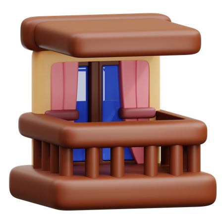 Balcon avec rideaux  3D Icon