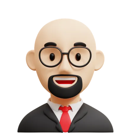 Bald Business Man  3D Icon