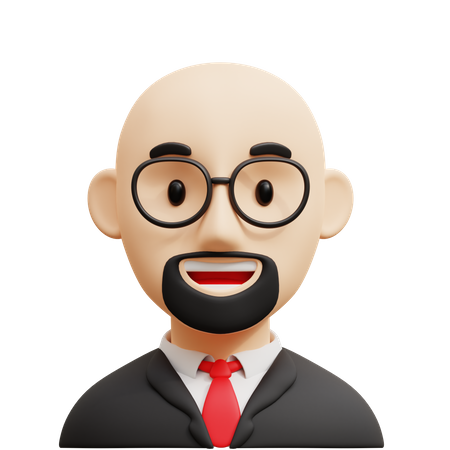 Bald Business Man  3D Icon