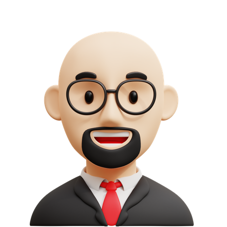 Bald Business Man  3D Icon