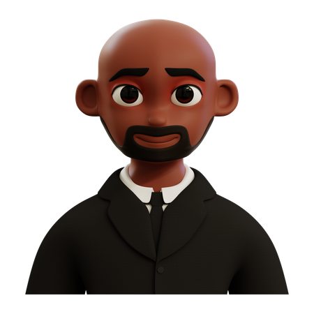 Bald businessman avatar  3D Icon