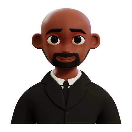 Bald businessman avatar  3D Icon