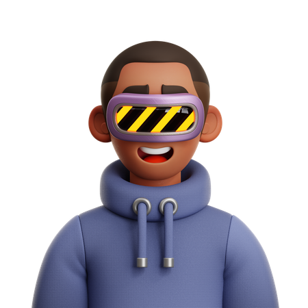 VRを持つハゲ頭の男性  3D Icon