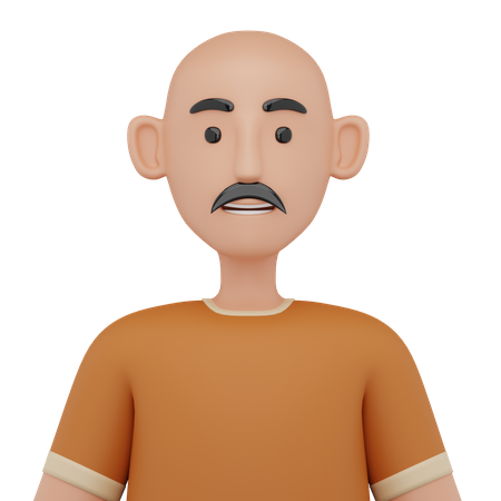 Avatar eines kahlköpfigen Mannes  3D Icon