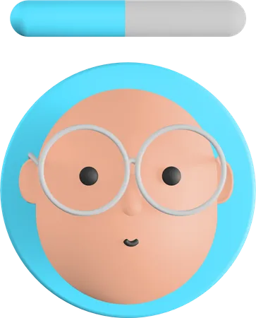 Bald man avatar 3D Illustration