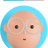 3d bald man avatar 3d logo