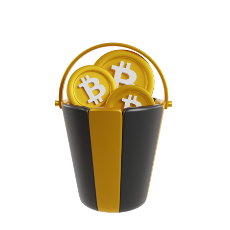 Balde de bitcoin  3D Icon