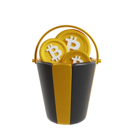 Balde de bitcoin  3D Icon