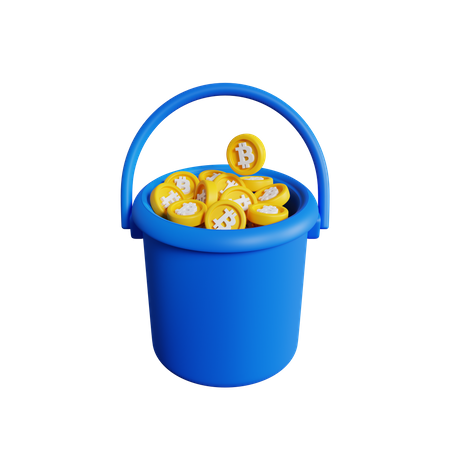 Balde de bitcoin  3D Icon