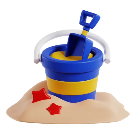 Balde de areia  3D Icon