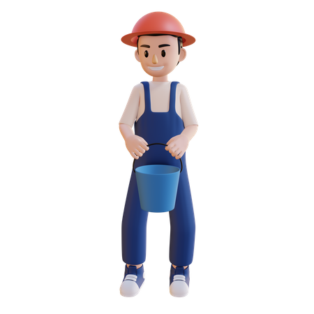Balde de coleta de construção  3D Icon