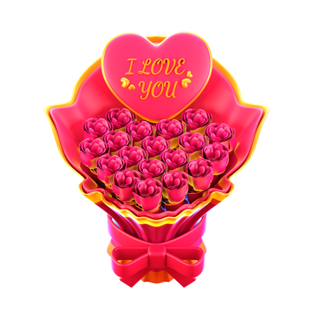 Balde de flores  3D Icon