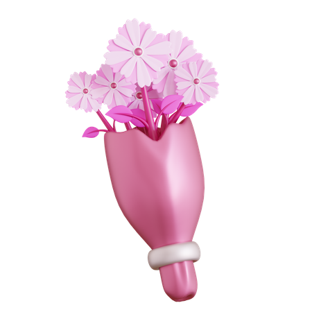 Balde de flores  3D Icon