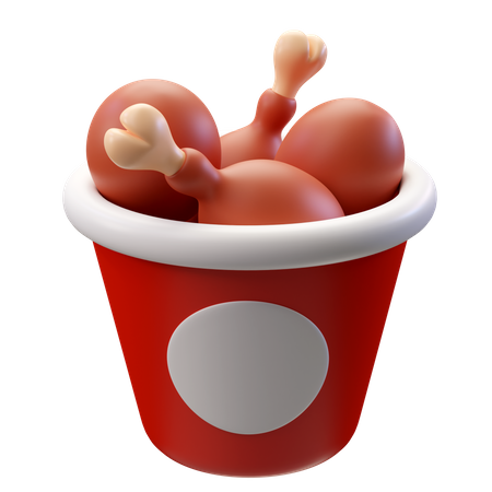 Balde de frango  3D Icon