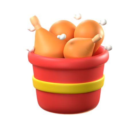 Balde de frango  3D Icon