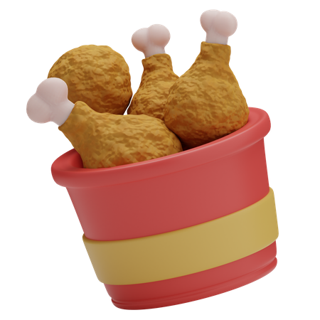 Balde de frango  3D Icon