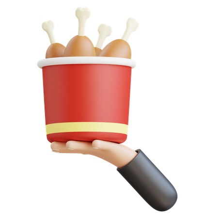 Balde de frango disponível  3D Icon