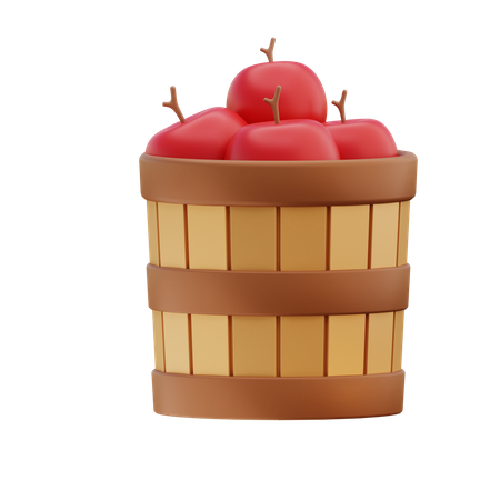 Balde de frutas  3D Illustration