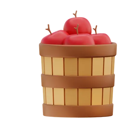 Balde de frutas  3D Illustration