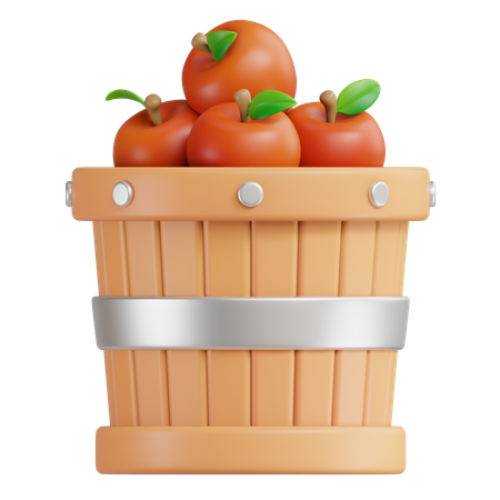 Balde de frutas de maçã  3D Icon