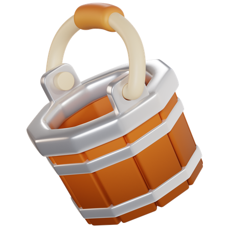 Balde de madeira antigo  3D Icon