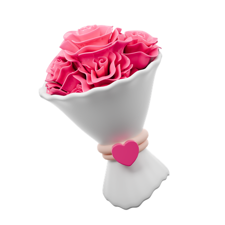 Balde de rosas  3D Icon