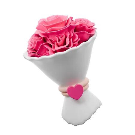 Balde de rosas  3D Icon