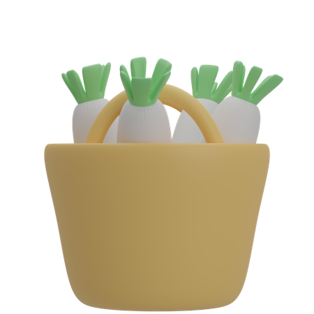 Balde de vegetais  3D Illustration