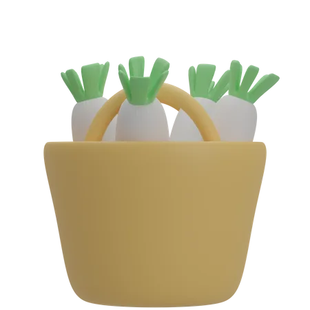 Balde de vegetais  3D Illustration