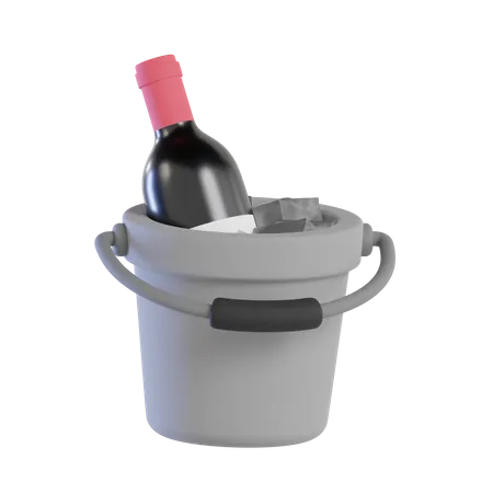 Balde de vinho  3D Icon