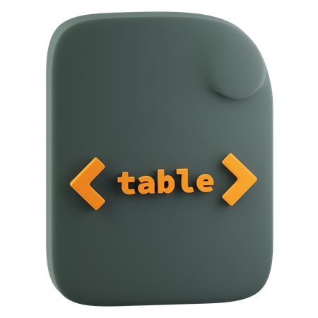 Balise de tableau html  3D Icon