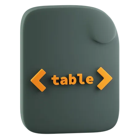 Balise de tableau html  3D Icon