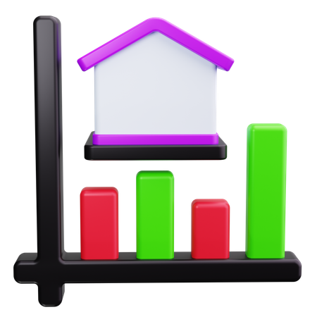 Balkendiagramm Haus  3D Icon