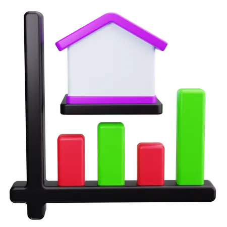 Balkendiagramm Haus  3D Icon