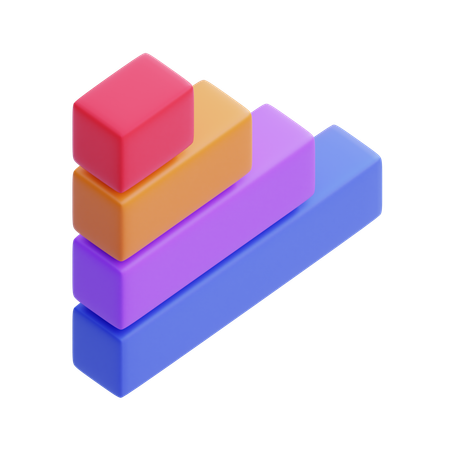 Balkendiagramm horizontal  3D Icon