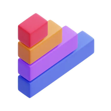 Balkendiagramm horizontal  3D Icon