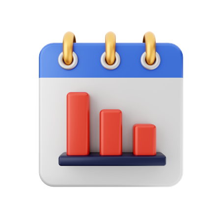 Balkendiagrammkalender  3D Icon