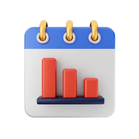 Balkendiagrammkalender  3D Icon