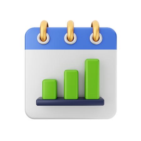 Balkendiagrammkalender  3D Icon