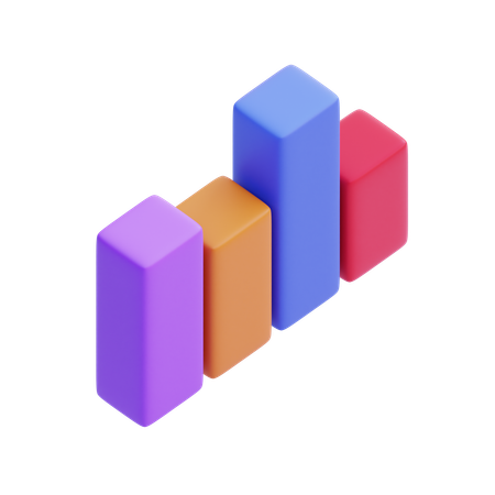 Balkendiagramm vertikal  3D Icon