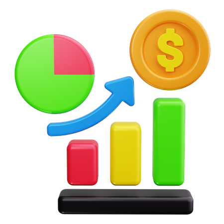 Balkendiagramm Wachstum  3D Icon