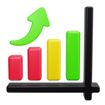 Balkendiagramm Wachstum  3D Icon