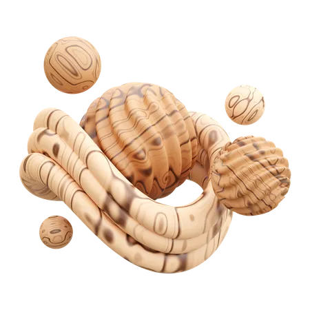 Abstract Shape Wood 3 D Icon 3D Icon