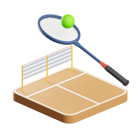 Ball Badminton 3D Illustration