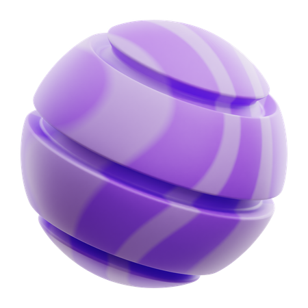 Ball Gradient Purple Abstract Shape  3D Icon